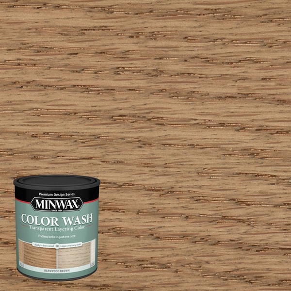 Minwax Color Wash Transparent Barnwood Brown Water-Based Wood Stain 1 qt 401140000 - main